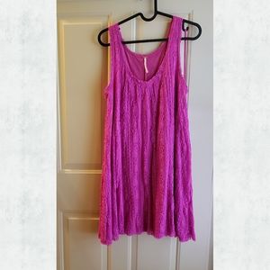 Free people pink lace swing dress small